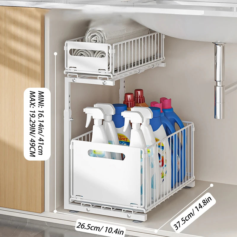 Under-sink cabinet organizer