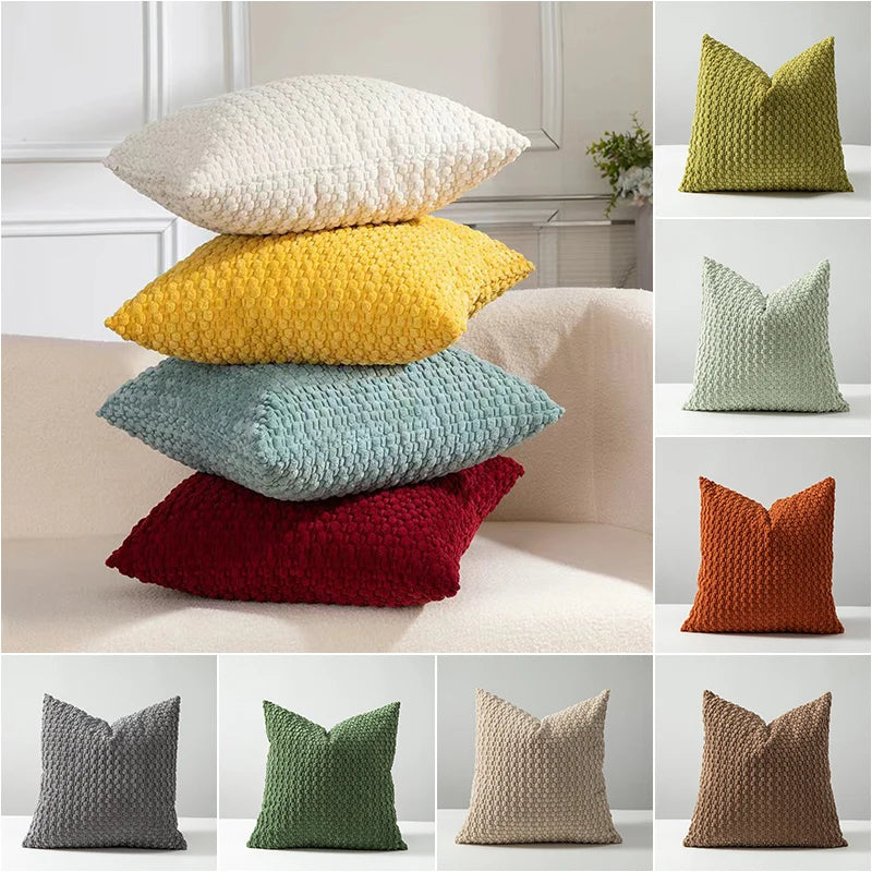 Soft Corduroy Boho Striped Throw Pillow Cover