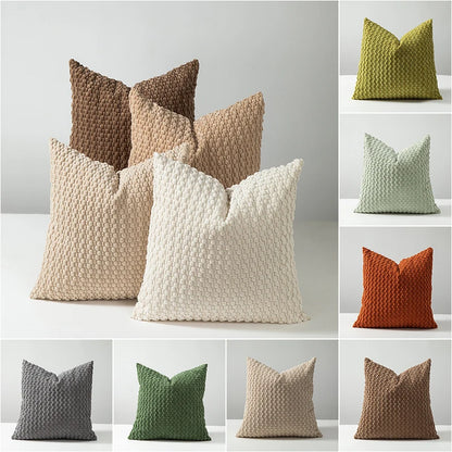Soft Corduroy Boho Striped Throw Pillow Cover