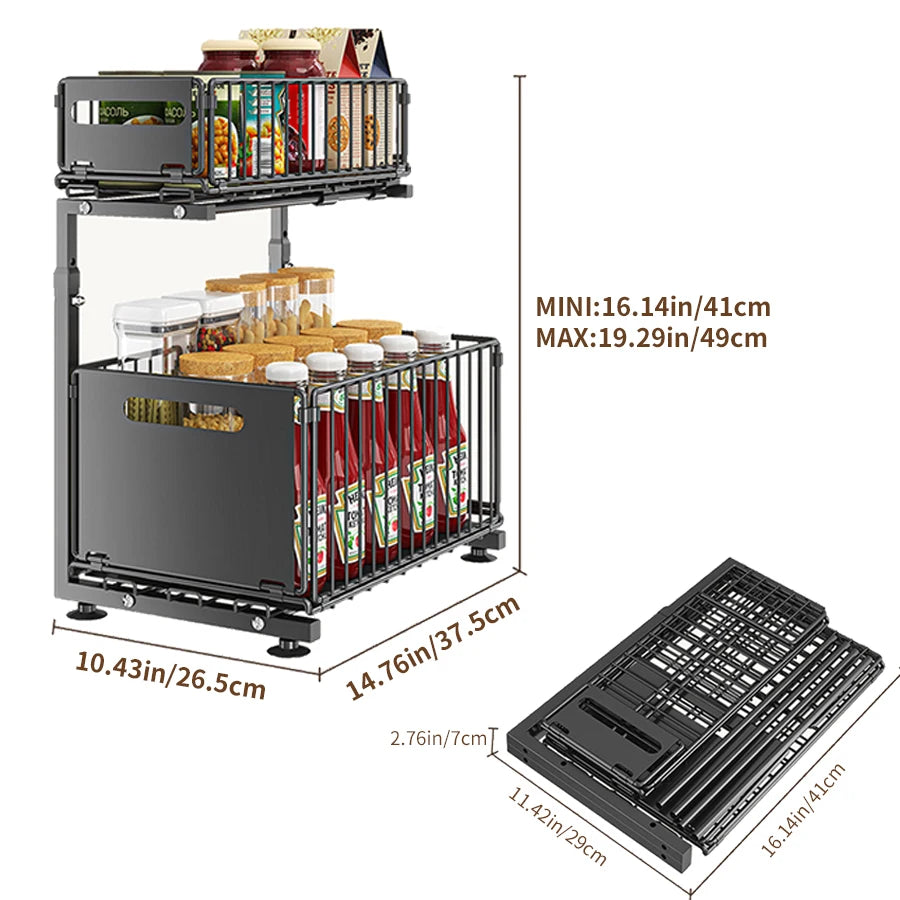 Under-sink cabinet organizer
