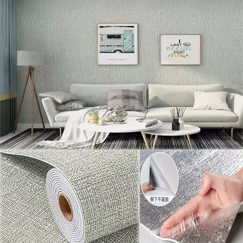 3D Linen Self-Adhesive Wallpaper