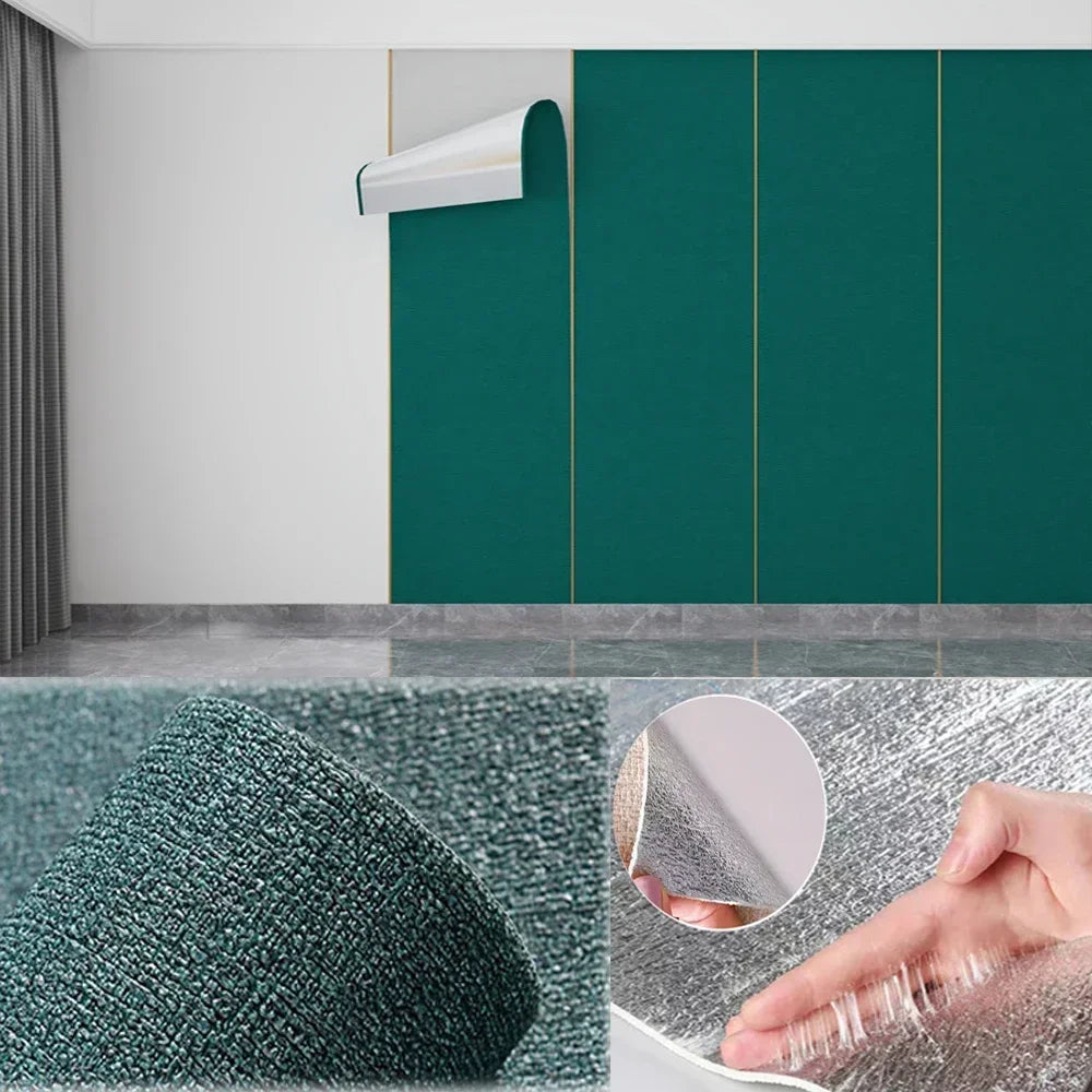 3D Linen Self-Adhesive Wallpaper