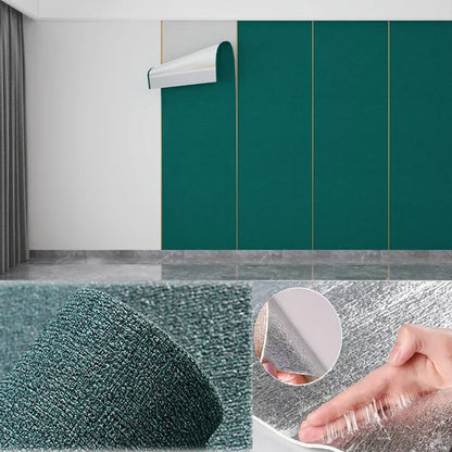 3D Linen Self-Adhesive Wallpaper