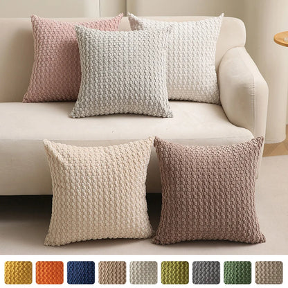 Soft Corduroy Boho Striped Throw Pillow Cover