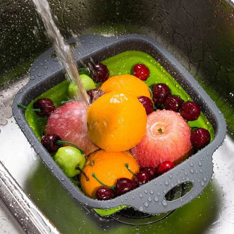 Foldable vegetable washing basket