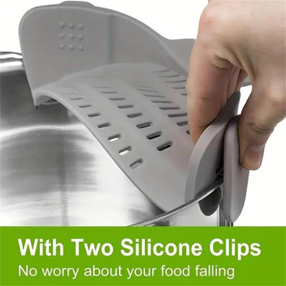 Clip-on pot strainer