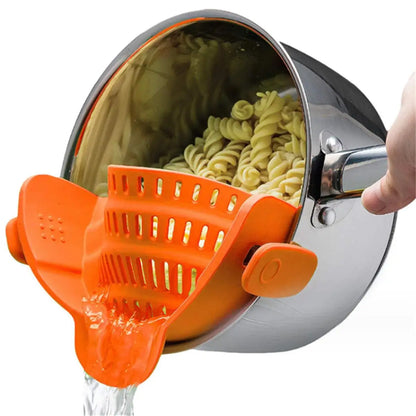 Clip-on pot strainer