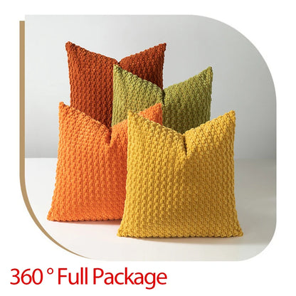 Soft Corduroy Boho Striped Throw Pillow Cover