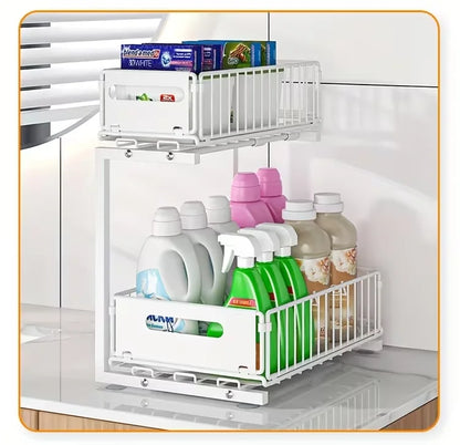 Under-sink cabinet organizer
