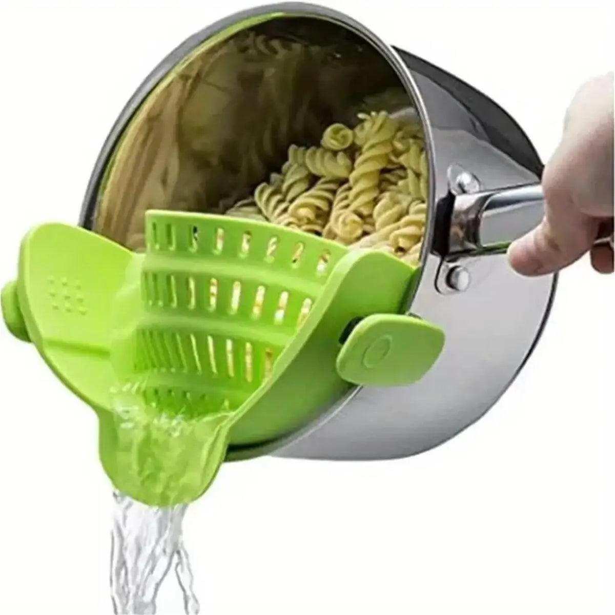 Clip-on pot strainer