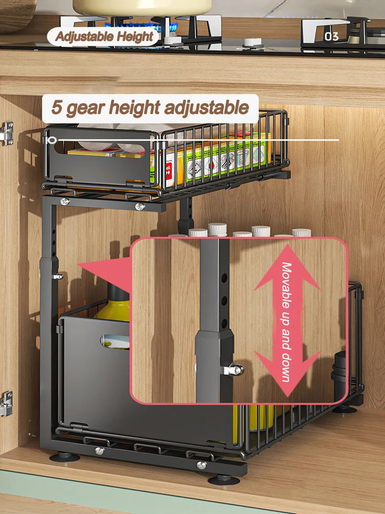 Under-sink cabinet organizer