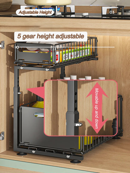 Under-sink cabinet organizer