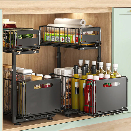Under-sink cabinet organizer