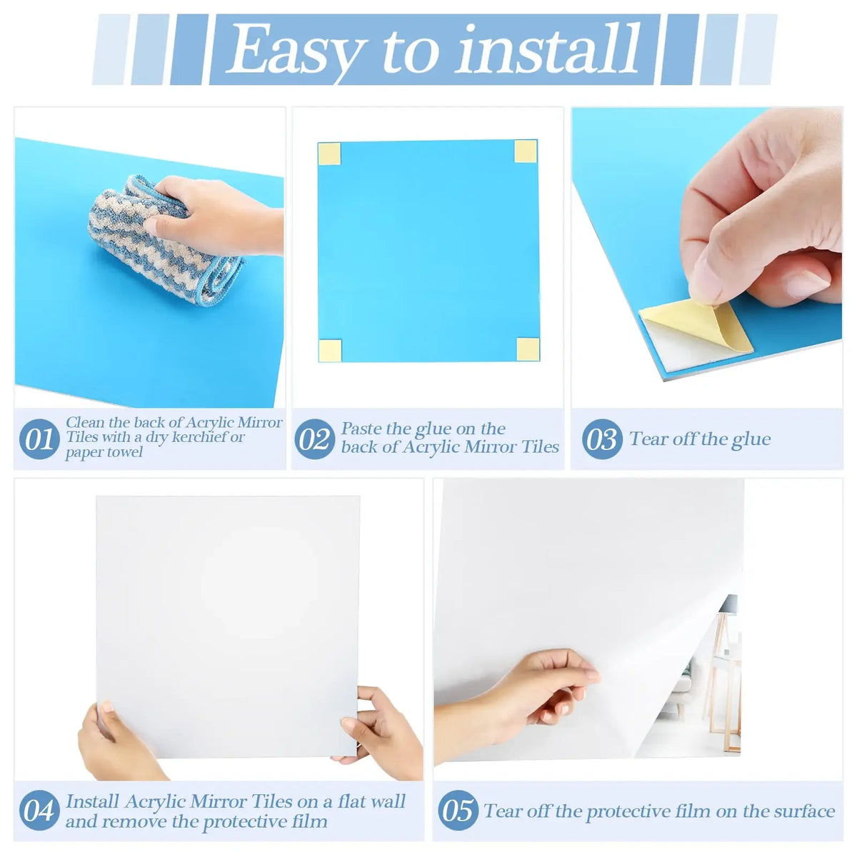 3D Acrylic Mirror Wall Stickers