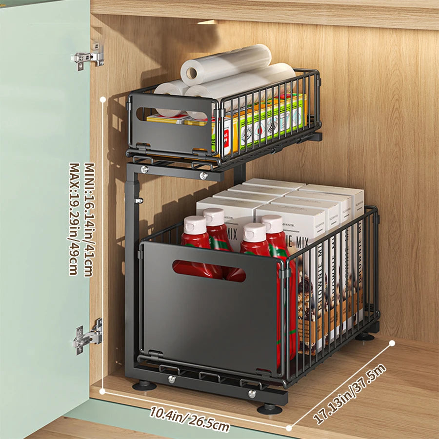 Under-sink cabinet organizer